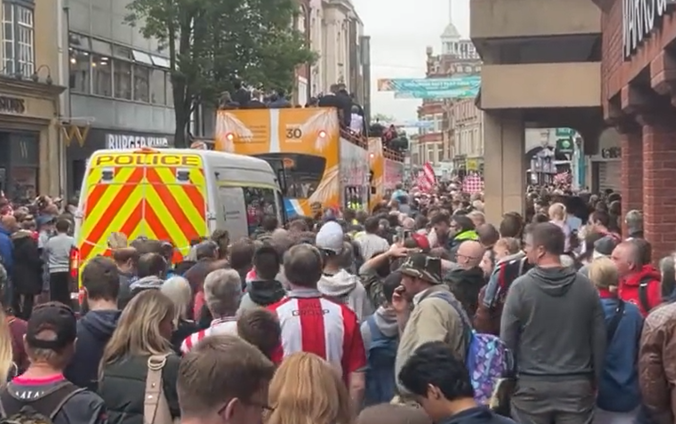 Thousands of Exeter City fans gather for parade to celebrate club's